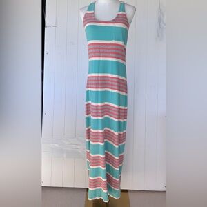 Tommy Bahama Women’s Keene Stripe Maxi Dress Sleeveless Tank Cross Back Small